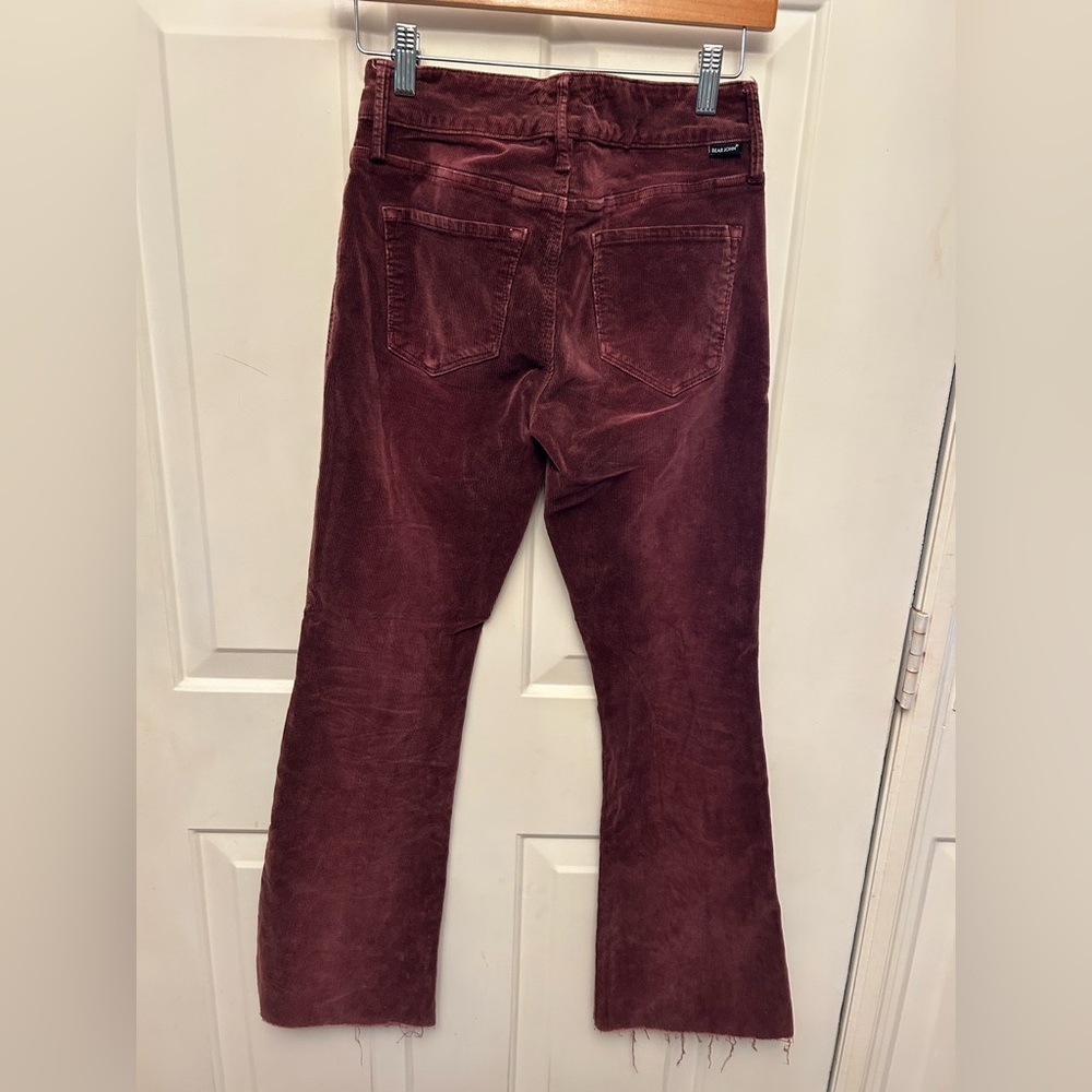 DEAR JOHN high rise corduroy 5 pocket pants. Mulberry color, size 26. Flare leg. - Picture 5 of 16